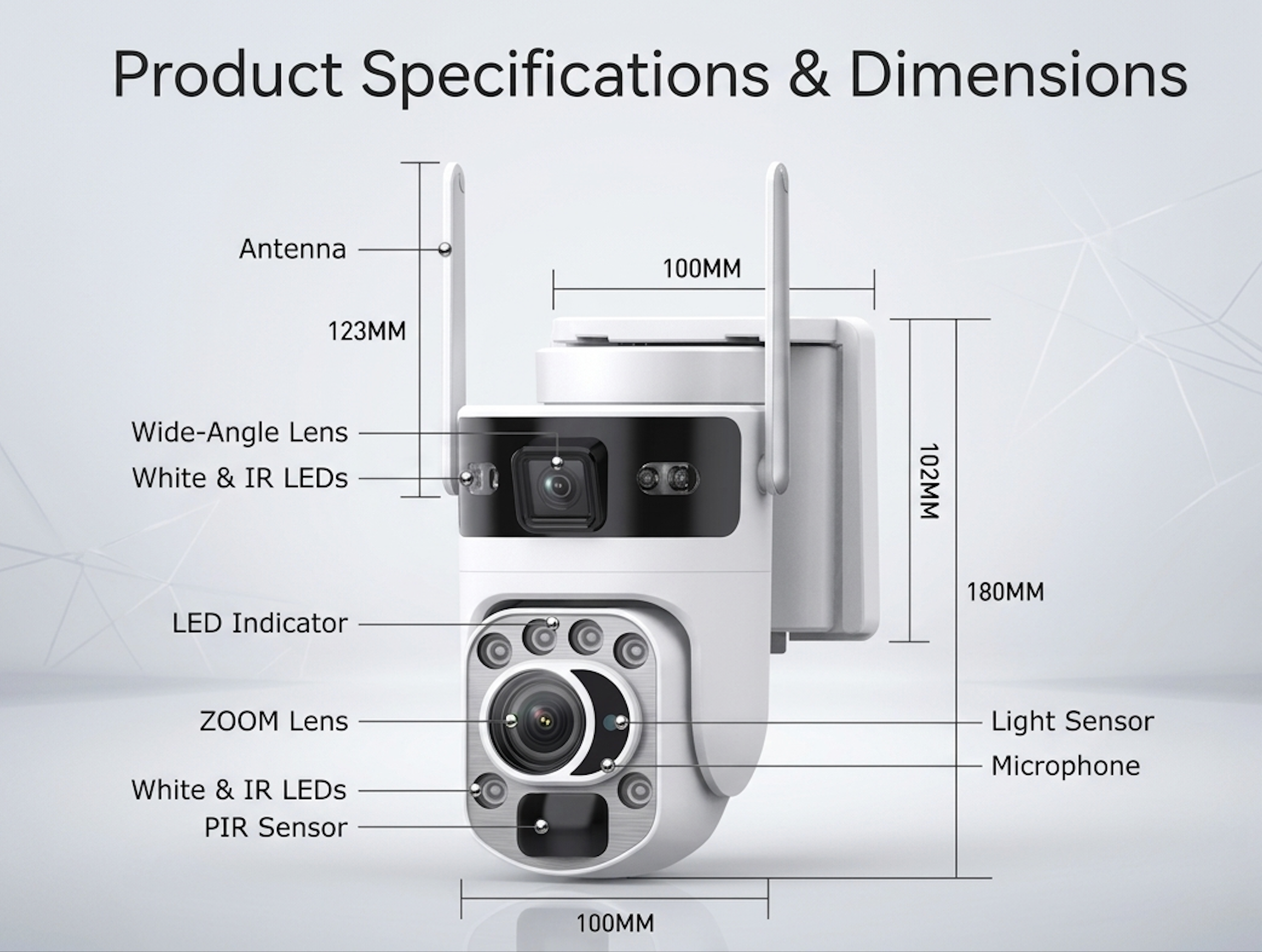 Zeptra HawkEye WiFi 20X – Dual-Lens Solar Security Camera